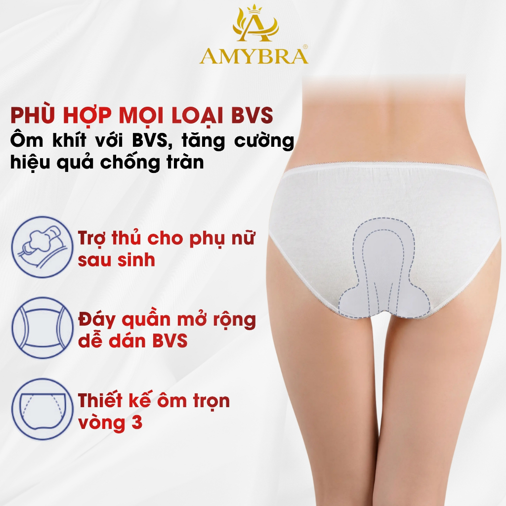 Combo Quần Lót Nữ Cotton Sử Dụng Một Lần Tiện Lợi, Quần Chip Dùng Một Lần Kháng Khuẩn AMYBRA L474