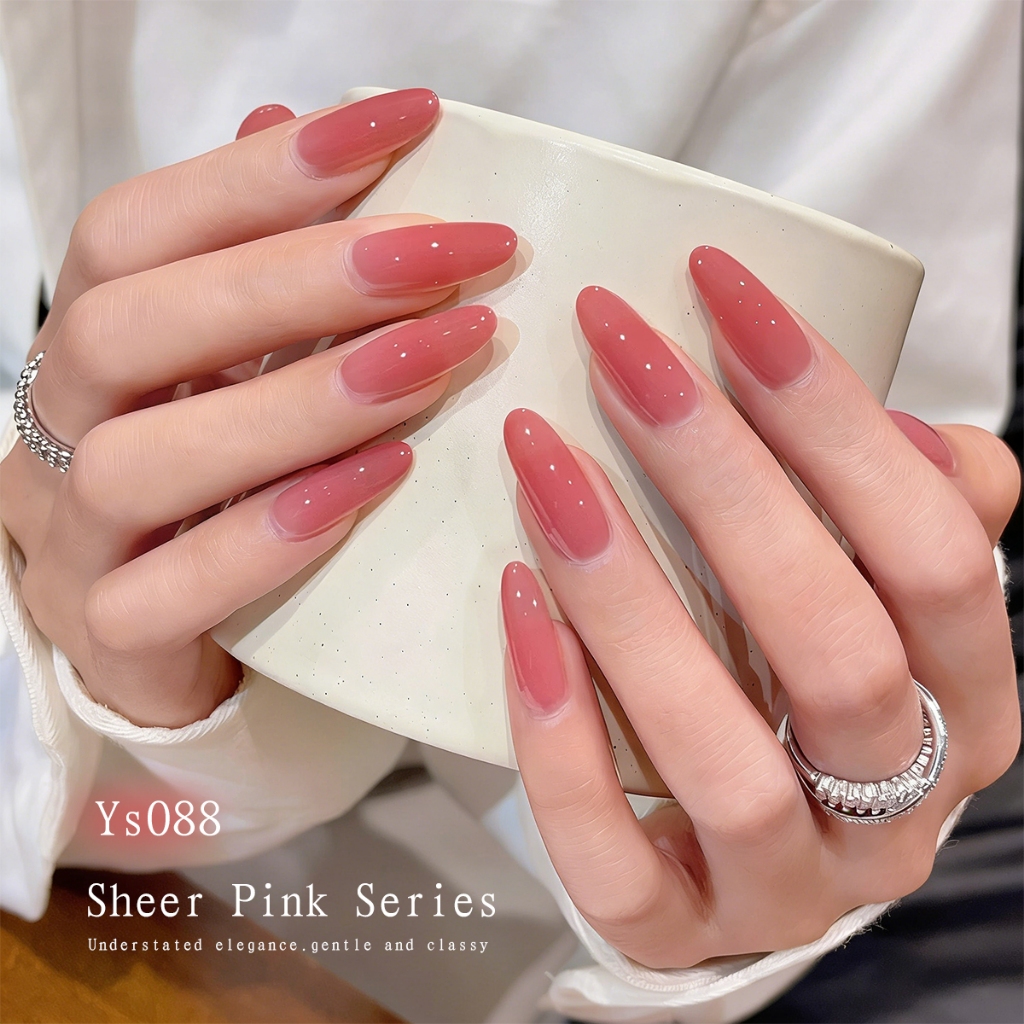 XEIJAYI 10ml - Sơn móng tay dạng gel màu hồng nude và hồng đào, độ bão hòa thấp, thích hợp sử dụng hàng ngày.