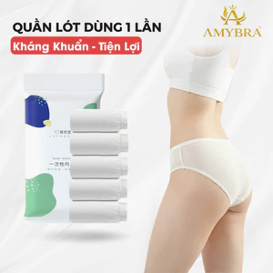 Combo Quần Lót Nữ Cotton Sử Dụng Một Lần Tiện Lợi, Quần Chip Dùng Một Lần Kháng Khuẩn AMYBRA L474