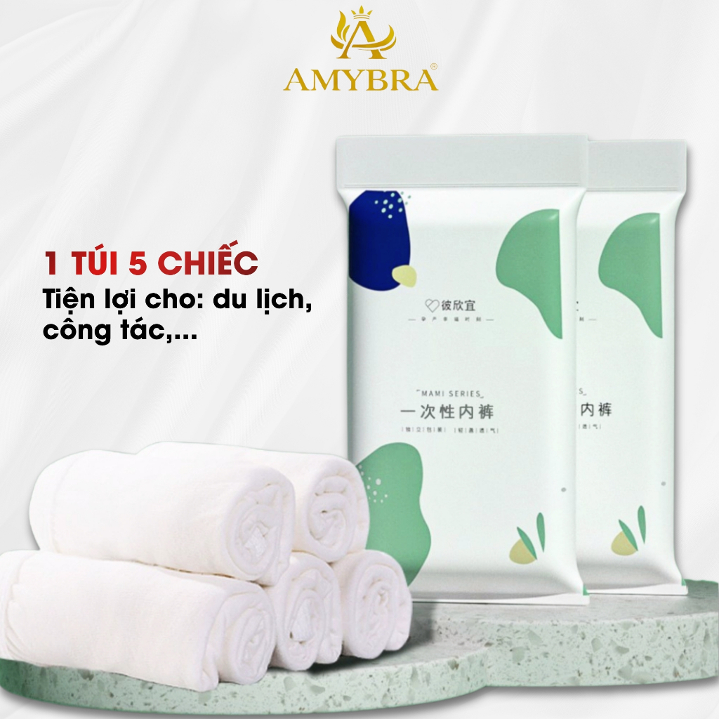 Combo Quần Lót Nữ Cotton Sử Dụng Một Lần Tiện Lợi, Quần Chip Dùng Một Lần Kháng Khuẩn AMYBRA L474