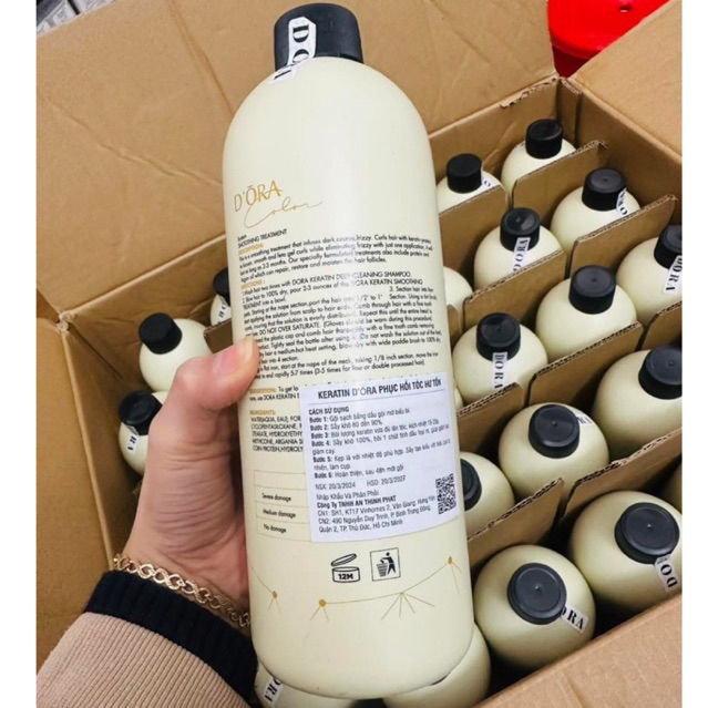 Keratin DORA phục hồi tóc hư nát 1000ml chính hãng ,dành cho salon chuyên nghiệp
