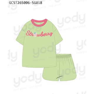 Bộ đồ bé gái strawberry YODY chất liệu cotton 100% mềm mại GCST26S006