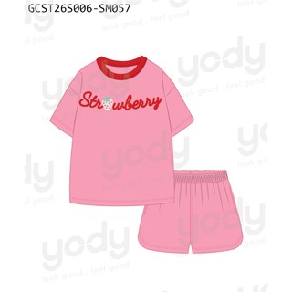 Bộ đồ bé gái strawberry YODY chất liệu cotton 100% mềm mại GCST26S006