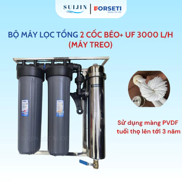 Bộ Máy Lọc Tổng Đầu Nguồn UF Bao Gồm Cốc Béo+ Màng UF 3000 L/H Dùng Lọc Sinh Hoạt- Máy Treo Tường