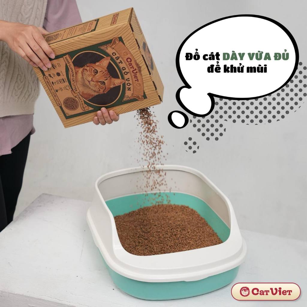 Cát Gỗ Vón Cho Mèo 4,5L – Cát Vệ Sinh Mèo Ít Bụi, Khử Mùi Tốt, Organic 100%