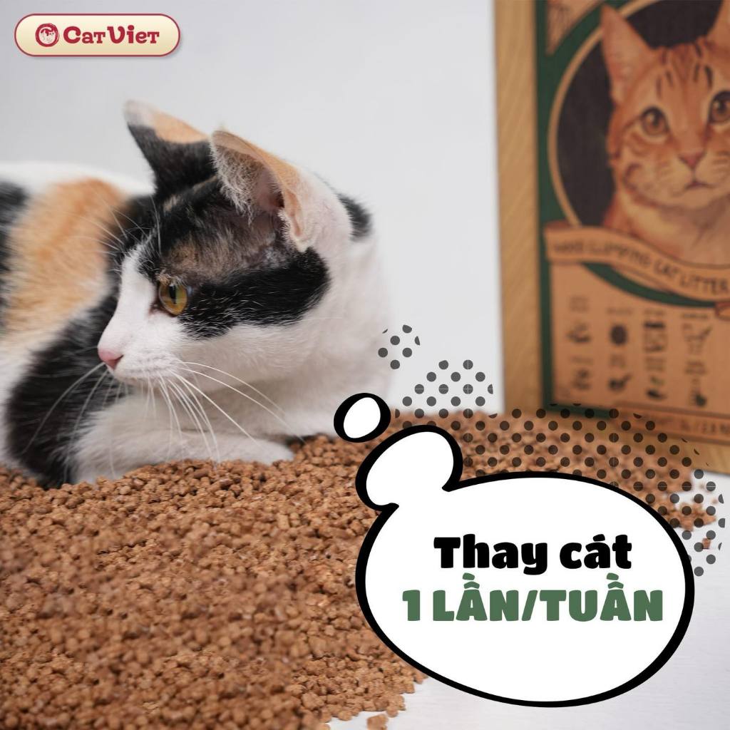 Cát Gỗ Vón Cho Mèo 4,5L – Cát Vệ Sinh Mèo Ít Bụi, Khử Mùi Tốt, Organic 100%