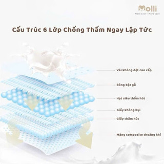 Túi 50-100 miếng lót thấm sữa Molli 6D chính hãng cao cấp
