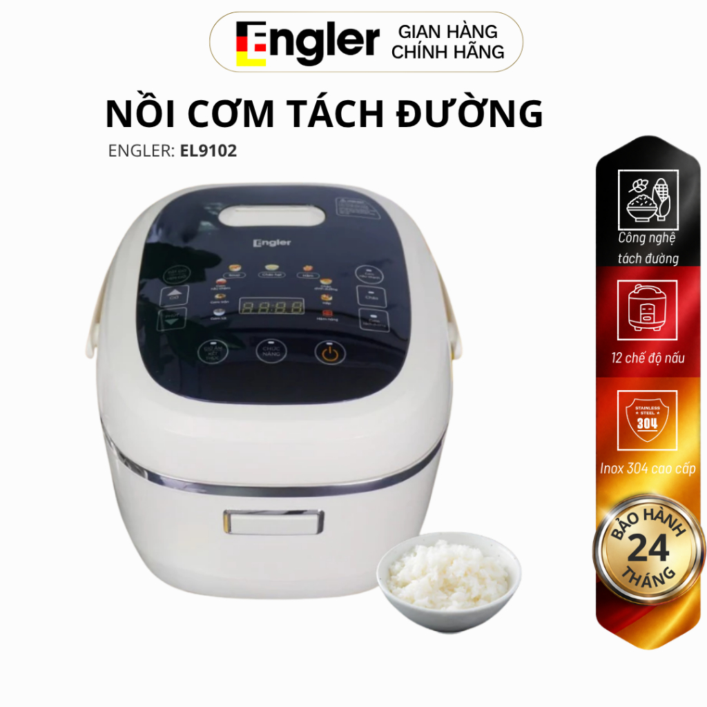 Nồi cơm tách đường Engler EGL9110KT 1.4L công nghệ giảm tinh bột
