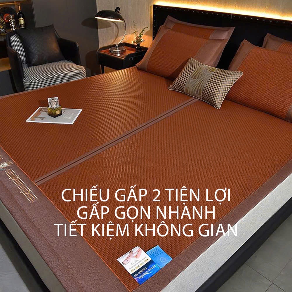 Chiếu Mây Điều Hoà Cuộn Gấp Gọn Cao Cấp  - Có Lớp Đệm, Viền Vải, Dễ Vệ Sinh, Mát Lạnh Tự Nhiên, Không Mùi, Không Gãy
