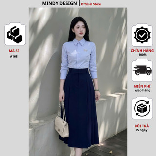 A168 - Áo sơ mi dài tay sợi tre Nhật không nhăn thâm hút tốt công sở nữ - Thiết kế cao cấp MindyDesign