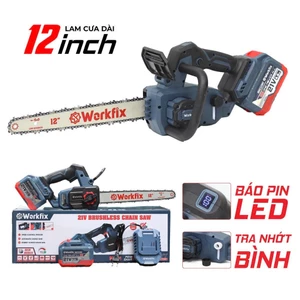 Máy Cưa Xích Pin 12 Inch Workfix WF-CX12PRO, Tra Nhớt Tự Động Cắt Gỗ, Cành Tiện Lợi