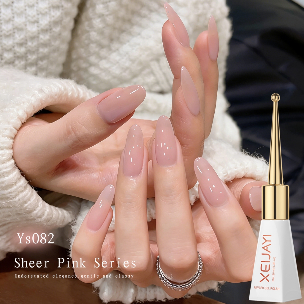XEIJAYI 10ml - Sơn móng tay dạng gel màu hồng nhạt, thời trang và đa năng, hoàn hảo để tự sơn móng tay tại nhà.
