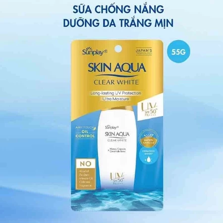 Sữa Chống Nắng Dưỡng Da Trắng Mịn Tối Ưu Sunplay Skin Aqua Clear White SPF50+ 55g