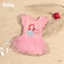 Đồ bơi bé gái ILABY HCM váy bơi công chúa Ariel hồng phối lưới tutu size từ 10-43kg[4011]