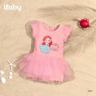 [TẶNG TÚI] Đồ bơi bé gái ILABY HCM váy bơi công chúa Ariel hồng phối lưới tutu size từ 10-43kg[4011]