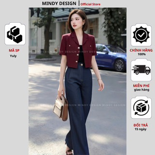 Yuly - Áo vest nữ ngắn tay công sở nữ thanh lịch che eo che bụng - Thiết kế cao cấp Mindy Design