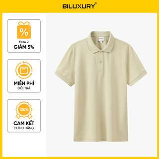 [T7_SALE 20%_HT] Áo Polo Màu Be 9APCB569BEI Biluxury Form SimFit Kháng Khuẩn Bền Màu