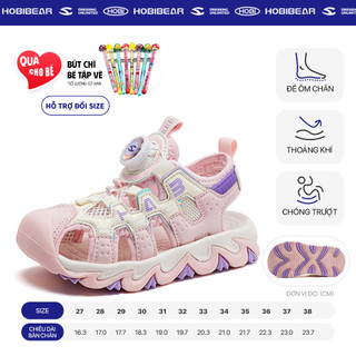 Dép quai hậu bít mũi Hobibear có đế EVA cao 3cm cho bé AU7880 Pink chính hãng