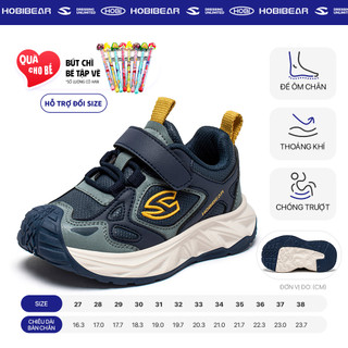 Giày thể thao bé trai HOBIBEAR EK1071 Navy khóa dán có đế EVA mềm mại và TPR chống trượt