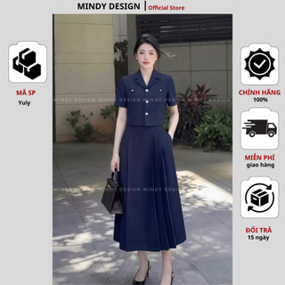 Yuly - Set váy nữ áo vest chân váy xòe xếp li thiết kế công sở cao cấp Mindy Design