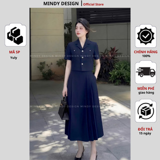 Yuly - Set váy nữ áo vest chân váy xòe xếp li thiết kế công sở cao cấp Mindy Design
