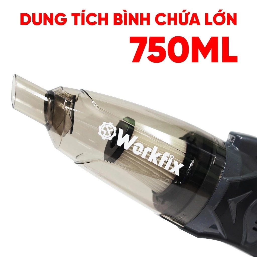 Máy Hút Bụi Workfix WF-VC01BL, Dung Tích 750ml Siêu Khỏe 100% Lõi Đồng, Chuyên Hút Bụi, Rác