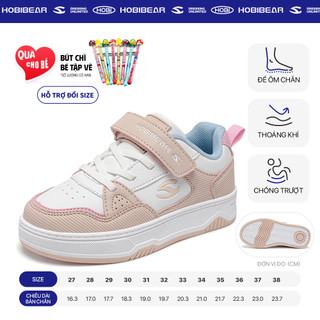 Giày bata cho bé gái HOBIBEAR EK2068 Pastel cổ thấp có đế EVA cao 3cm chống trượt siêu nhẹ