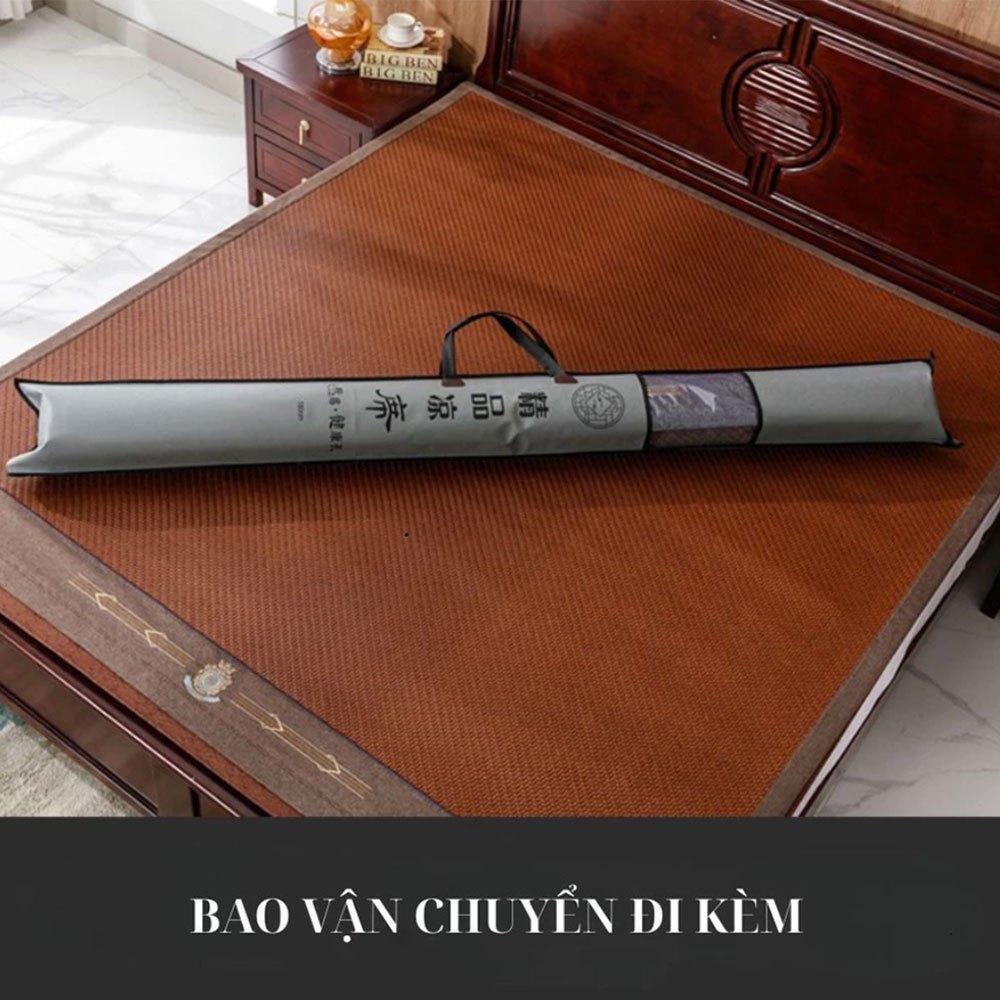 Chiếu Mây Điều Hoà Cuộn Gấp Gọn Cao Cấp  - Có Lớp Đệm, Viền Vải, Dễ Vệ Sinh, Mát Lạnh Tự Nhiên, Không Mùi, Không Gãy
