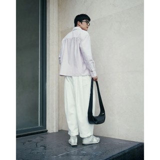 Áo sơ mi tay dài nam oxford sọc nhãn trang trí Form Boxy fit - ROUTINE 10S26SHL010