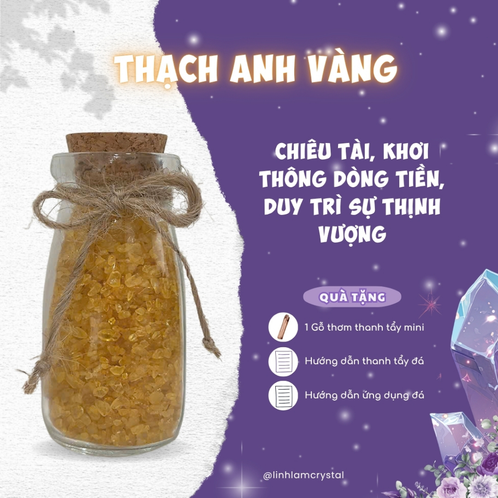 Lọ đá thạch anh chiêu tài lộc, thu hút may mắn, hanh thông sự nghiệp - Lọ đá vượng khí cao 100ml