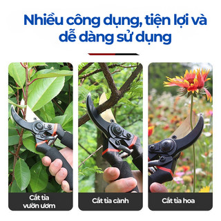 Kéo cắt cành cây cảnh Nhật Bản SK5 HomieTech cán đệm cao su, lưỡi thép sắc bén siêu bền, an toàn, chắc chắn