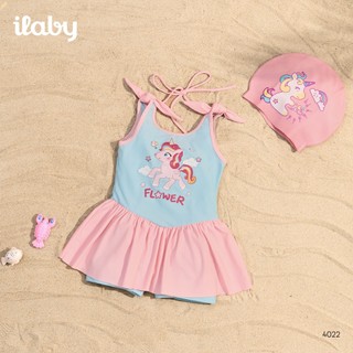 [TẶNG TÚI] Đồ bơi bé gái ILABY HCM chất thun lạnh co dãn dáng xòe có quần bảo size từ 10-43kg [4022]