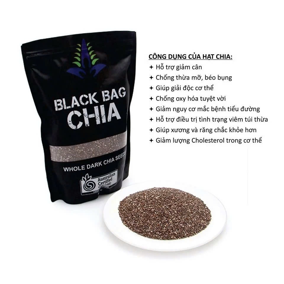 Hạt chia Úc nguyên chất giàu omega3 hỗ trợ giảm cân, đẹp da tốt cho sức khỏe túi 500g/1kg | BigBuy360 - bigbuy360.vn