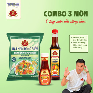 Combo Hạt Nêm 450g + Sốt Ớt Rim Hương Quê 300g + Nước Mắm Trái Điều 500ml - TiPiKay Shop