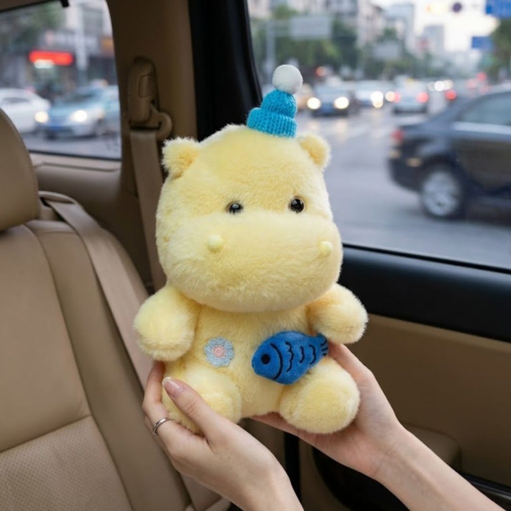 Gấu Bông Hà Mã Con Phối Đồ Cute Dễ Thương, Thú Nhồi Bông Con Hà Mã Mini Làm Quà Tặng Cho Bé.Decor