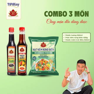 Combo 1 Nước Tương 500ml + 1 Hạt Nêm 450g + 1 Nước Mắm Trái Điều 500ml - TiPiKay Shop