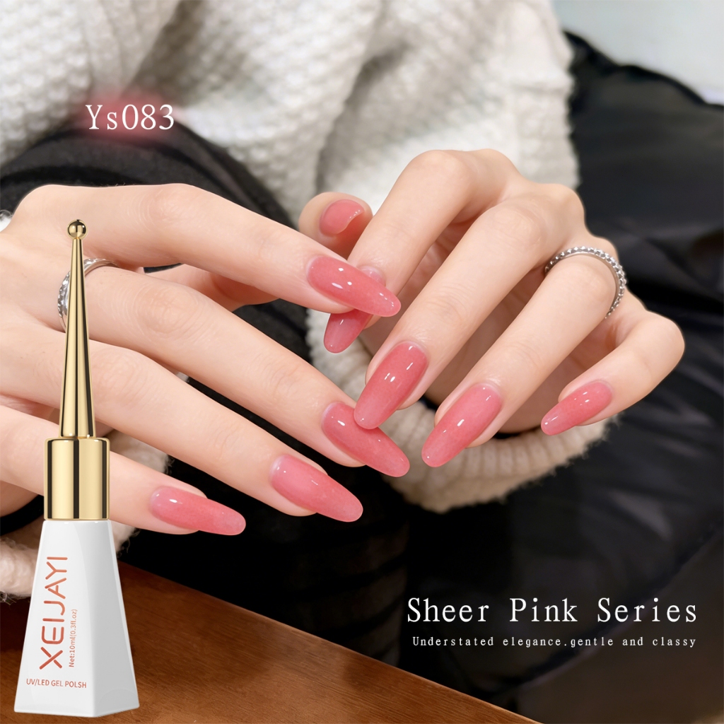 XEIJAYI 10ml - Sơn móng tay dạng gel màu hồng bưởi mới, thích hợp cho các tiệm nail và sử dụng tại nhà.
