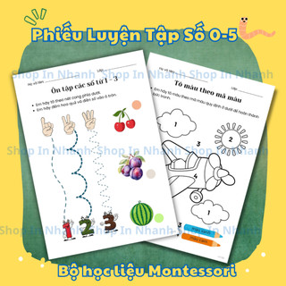 [LTT02] 29 Phiếu bài tập luyện nhớ số từ 0-5 cho bé - Bộ học liệu Montessori