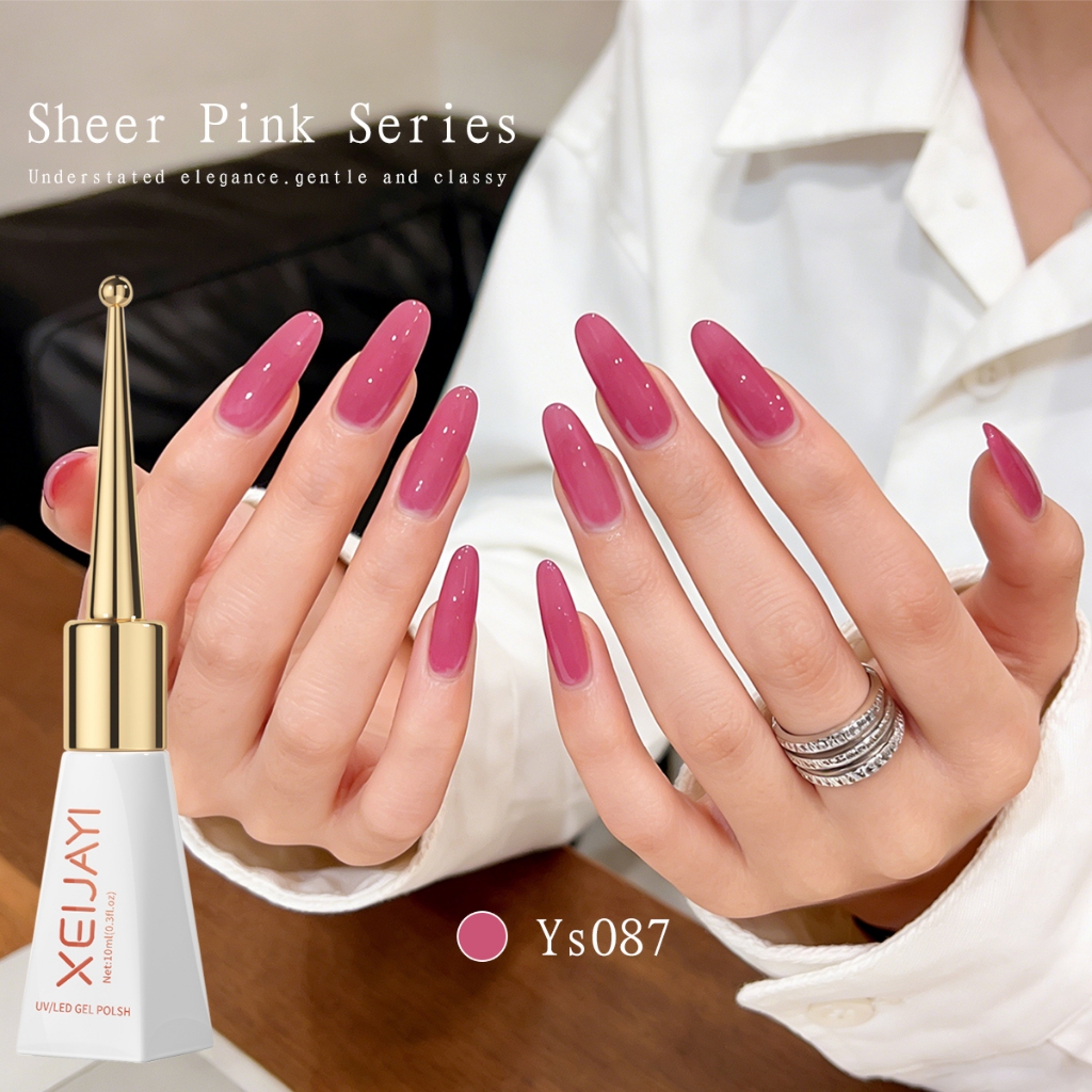 XEIJAYI 10ml - Sơn móng tay gel màu hồng thanh long mới, bền màu và thời trang, phù hợp với mọi tông da.
