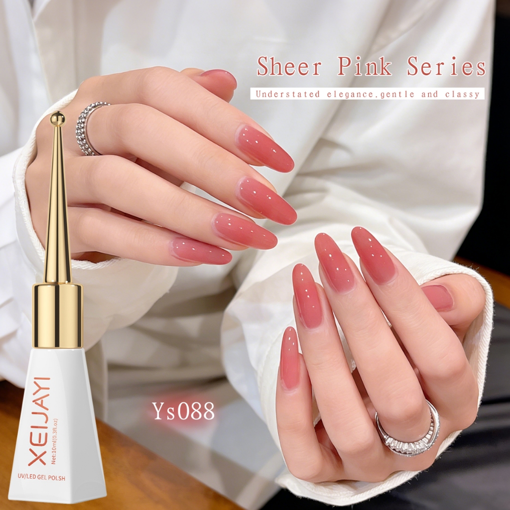 XEIJAYI 10ml - Sơn móng tay dạng gel màu hồng đào mới, thích hợp cho các tiệm nail và sử dụng tại nhà.
