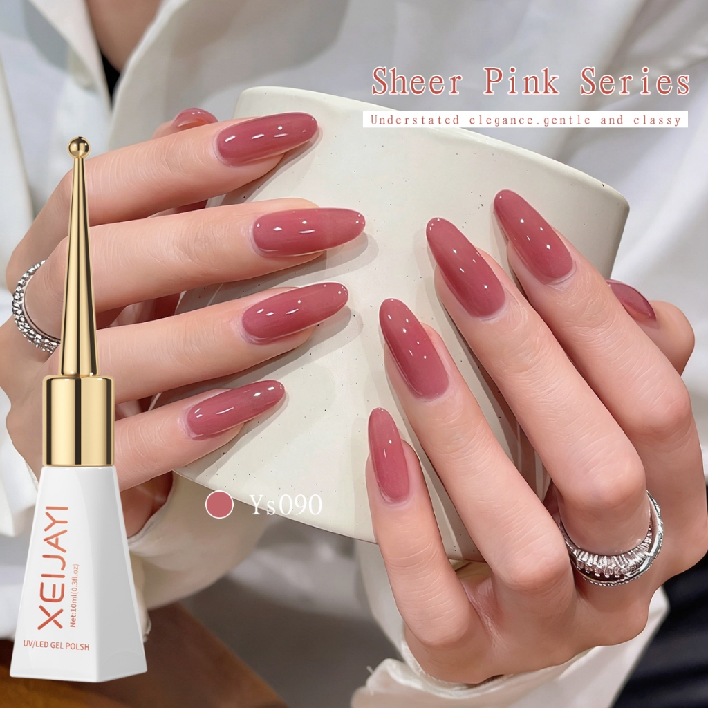 XEIJAYI 10ml - Sơn móng tay dạng gel màu hồng hoa hồng, thích hợp sử dụng tại salon và cho mọi tông da.