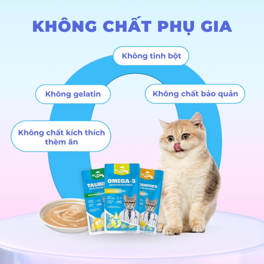 Thức ăn cho mèo MR.VET súp thưởng gói 60G (4 thanh 15G) bổ sung chất dinh dưỡng