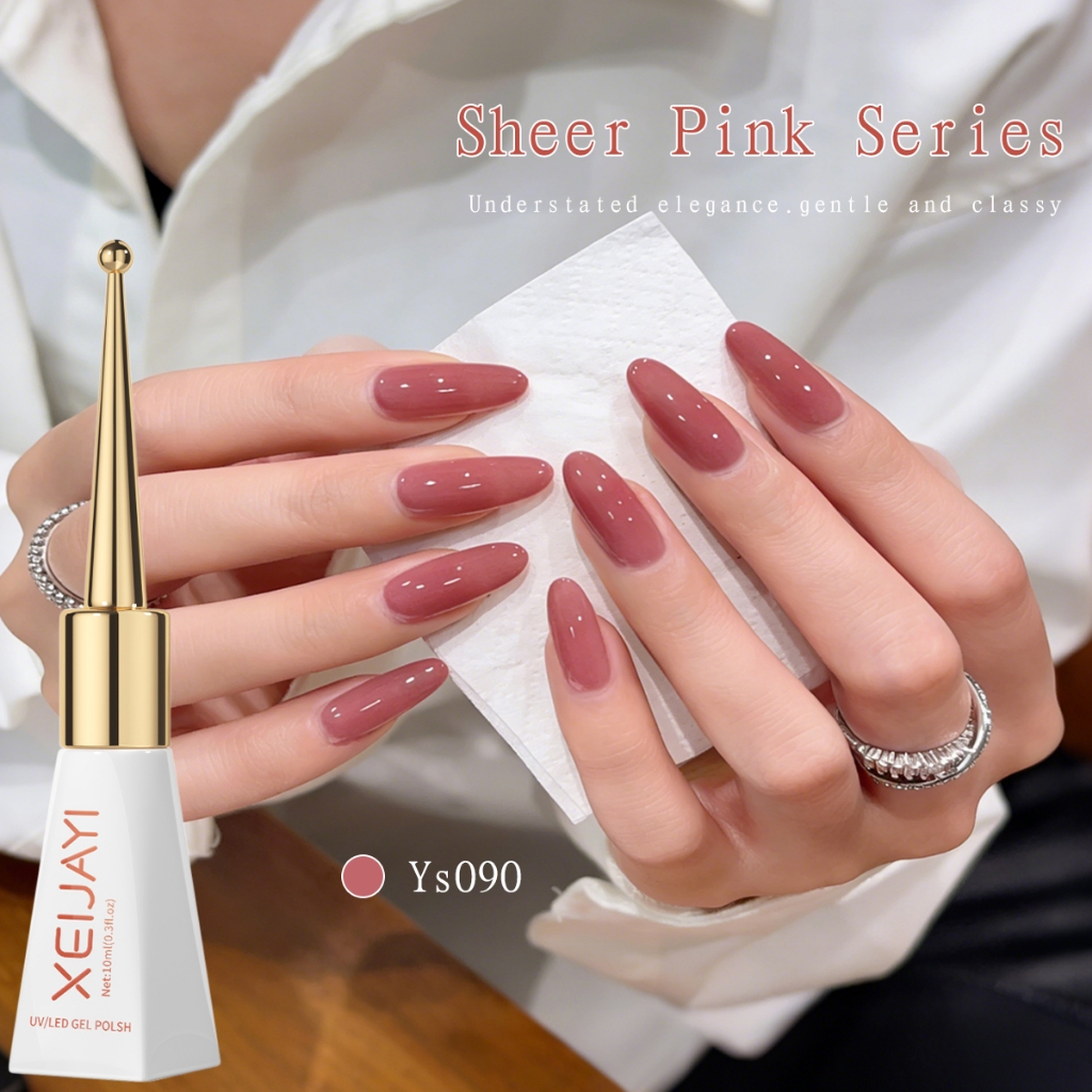 XEIJAYI 10ml - Sơn móng tay dạng gel màu hồng hoa hồng, thích hợp sử dụng tại salon và cho mọi tông da.