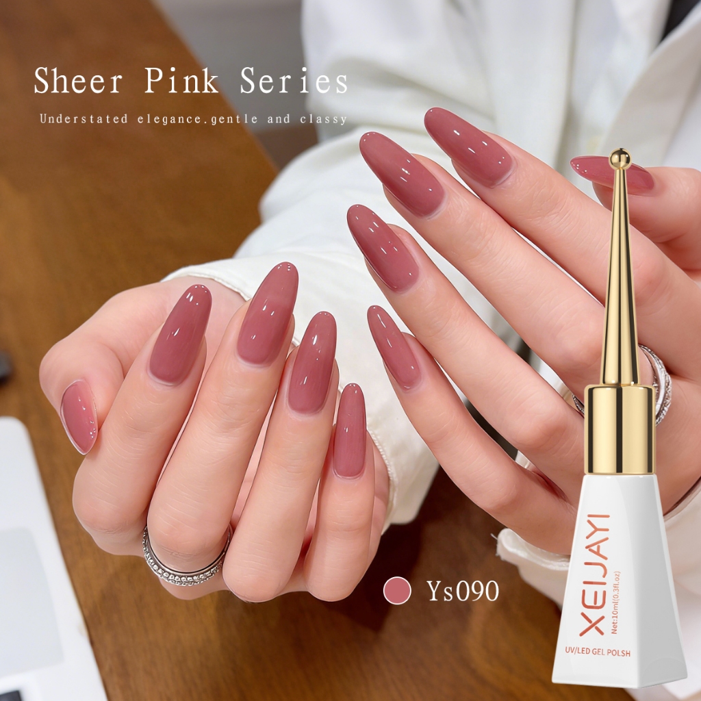 XEIJAYI 10ml - Sơn móng tay dạng gel màu hồng hoa hồng, thích hợp sử dụng tại salon và cho mọi tông da.