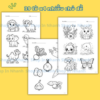 Set 39 tờ A4 cho bé tô màu sáng tạo, phát triển trí óc