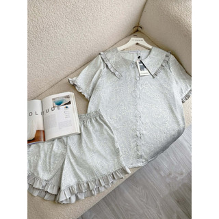 𝗛𝗮̀𝗻𝗴 𝗰𝗵𝗶́𝗻𝗵 𝗵𝗮̃𝗻𝗴 Bộ ngủ mặc nhà nữ Pyjama lụa in cao cấp O.N WORKSHOP