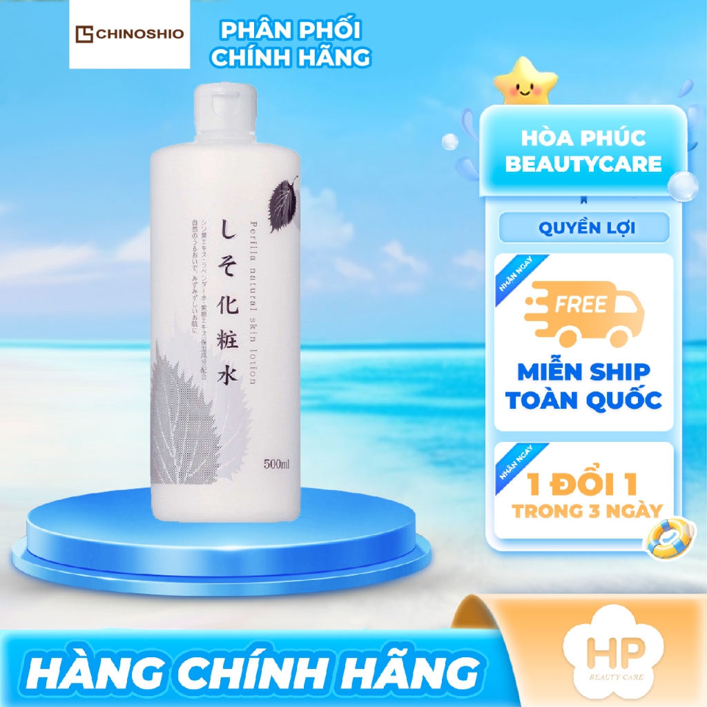 Lotion Dưỡng Ẩm Và Làm Dịu Da Chiết Xuất Tía Tô Chinoshio Perilla Natural Skin Lotion (Chai 500 mL)