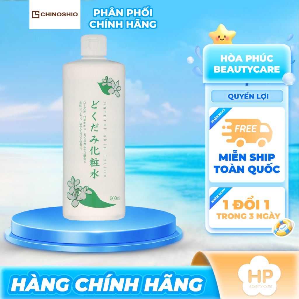 Lotion Dưỡng Ẩm Và Làm Dịu Da Chiết Xuất Từ Lá Diếp Cá Chinoshio Natural Skin Lotion (Chai 500ml)