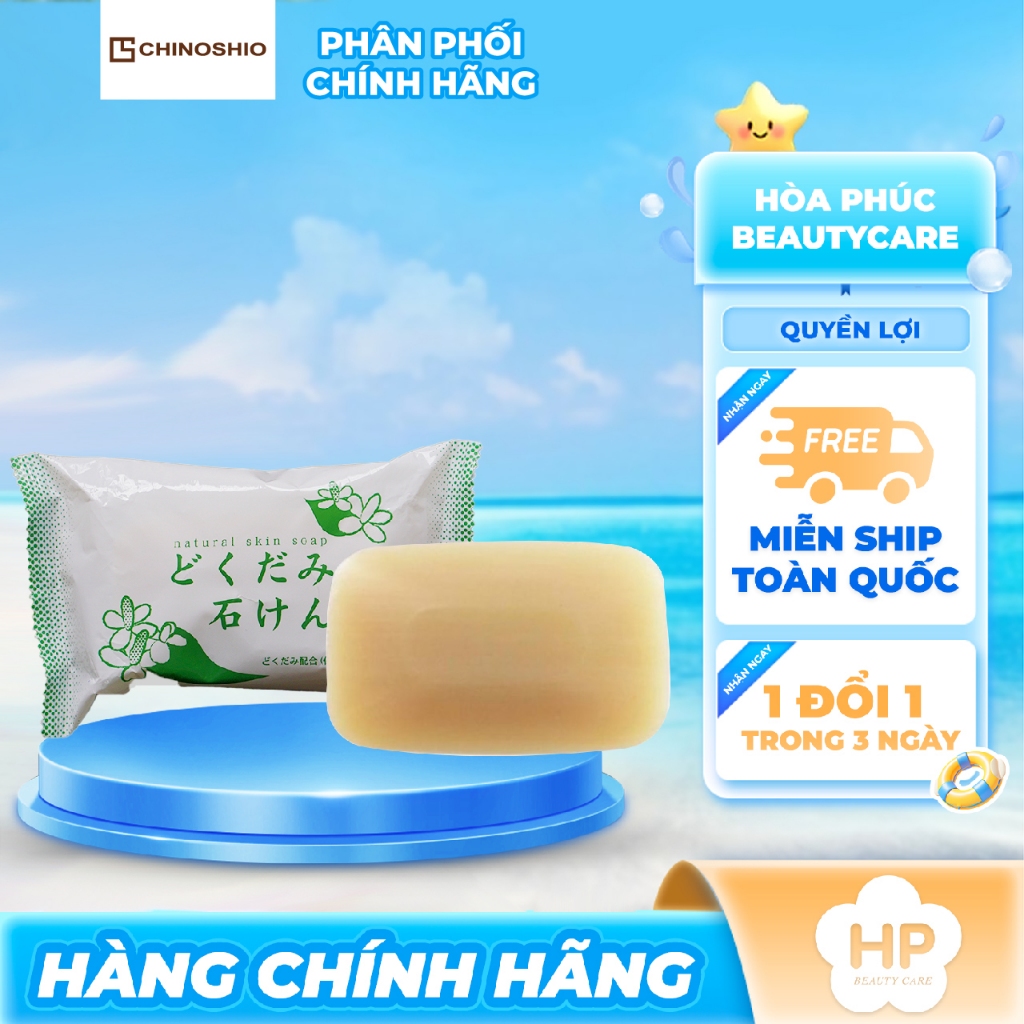 Xà Phòng Tắm Ngừa Mụn Chiết Xuất Lá Diếp Cá Chinoshio Natural Skin Soap (130g)