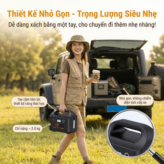 Trạm Sạc Dự Phòng Di Động 3B 45000mAh 150W Cắm Điện 220V AC - Pin Dự Phòng Cắm Trại, Đèn LED, Cứu Cánh Mất Điện